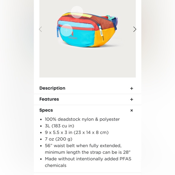 Cotopaxi crossbody/hip pack. Multi-color - Picture 5 of 5